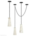 Luccas Contemporary Alabaster 3-Light Chandelier-Momo Lighting