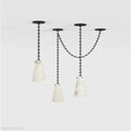 Luccas Contemporary Alabaster 3-Light Chandelier-Momo Lighting