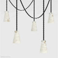 Luccas Contemporary Alabaster 5-Light Chandelier-Momo Lighting