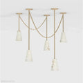 Luccas Contemporary Alabaster 5-Light Chandelier-Momo Lighting