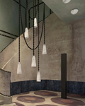 Luccas Contemporary Alabaster 5-Light Chandelier-Momo Lighting