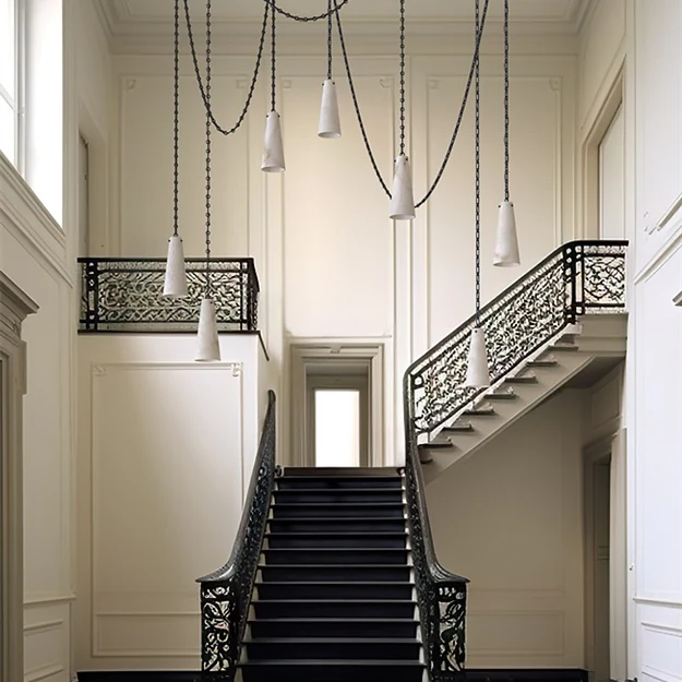 Luccas Contemporary Alabaster Chandelier, 7 Light Pendant Light-Momo Lighting