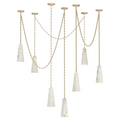 Luccas Contemporary Alabaster Chandelier, 7 Light Pendant Light-Momo Lighting
