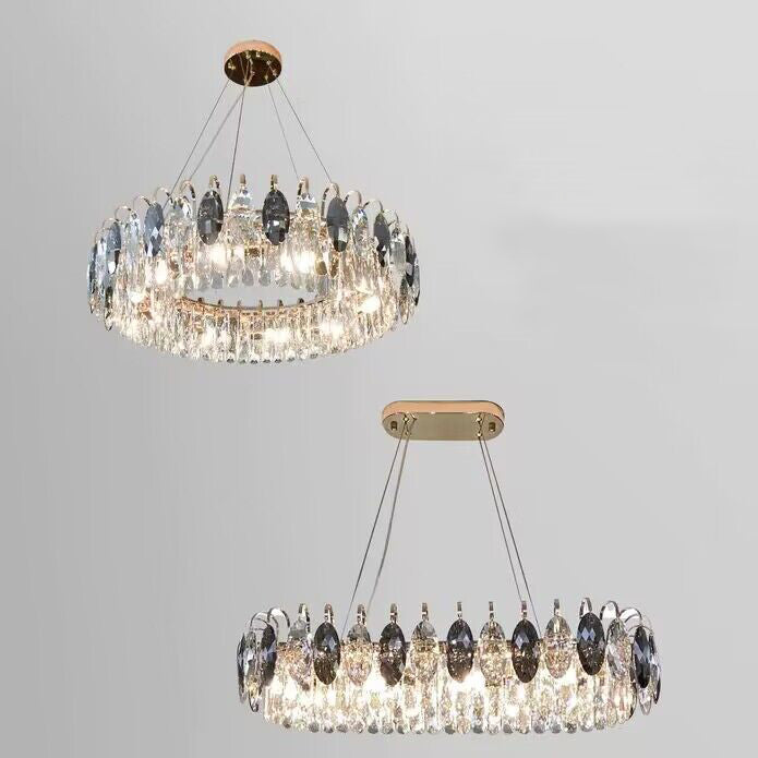 Luxurious K9 Crystal Chandelier Modern Ceiling Light Fixtures Set for Living Room/Dining Room-Momo Lighting