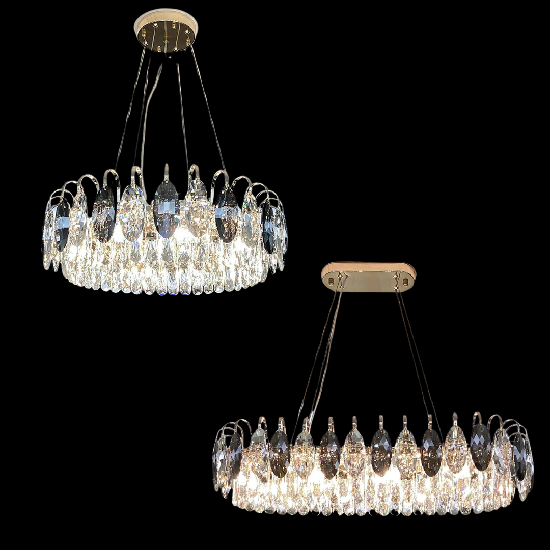 Luxurious K9 Crystal Chandelier Modern Ceiling Light Fixtures Set for Living Room/Dining Room-Momo Lighting
