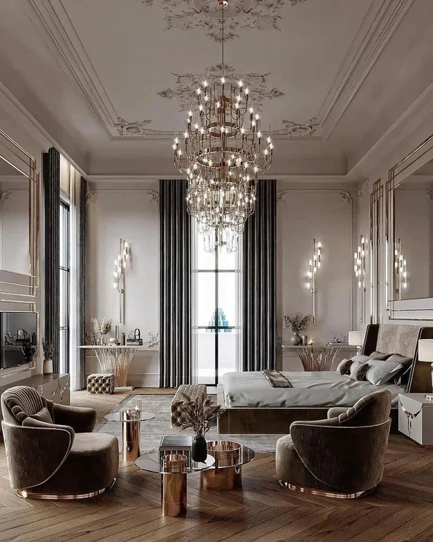 Luxury 5-Tier Crystal Rods Luxury Gala Chandelier-Momo Lighting