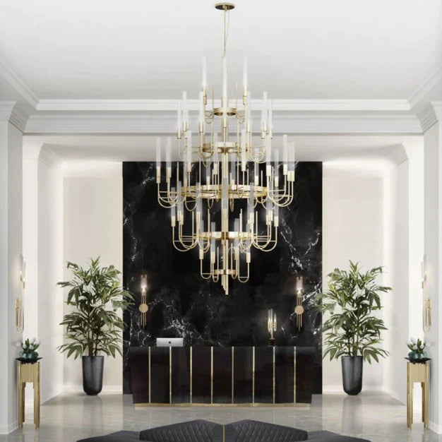 Luxury 5-Tier Crystal Rods Luxury Gala Chandelier-Momo Lighting