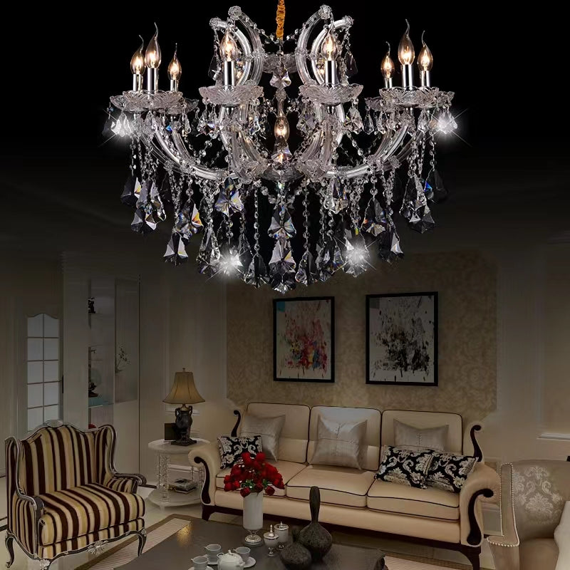 Luxury Atmospheric European Candle Crystal Chandelier Designer Creative for Hotel / Villa / Living Room-Momo Lighting