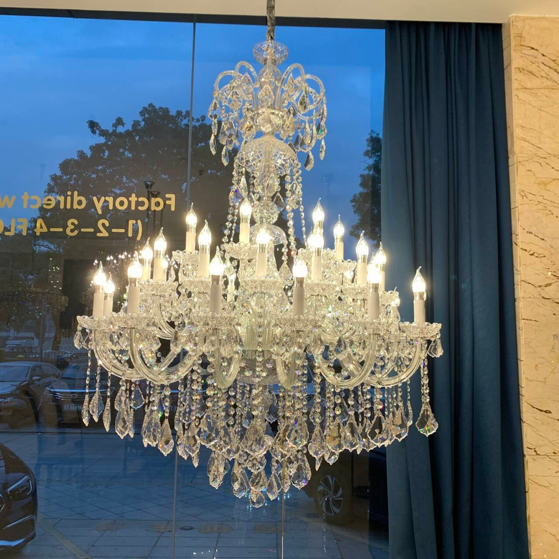 Luxury Classic Clear Crystal Chandelier for Foyer/Staircase/Entryway/Hallway-Momo Lighting
