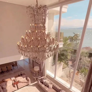 Luxury Classic Multi-layers Candle Crystal Dimmable Tiered Chandelier in Gold/Silver Finish-Momo Lighting