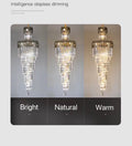 Luxury Extra Large Foyer Spiral Staircase Chandelier Long Crystal Ceiling Light Fixture For Living Room Hall Entrance-Momo Lighting