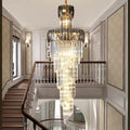 Luxury Extra Large Foyer Spiral Staircase Chandelier Long Crystal Ceiling Light Fixture For Living Room Hall Entrance-Momo Lighting