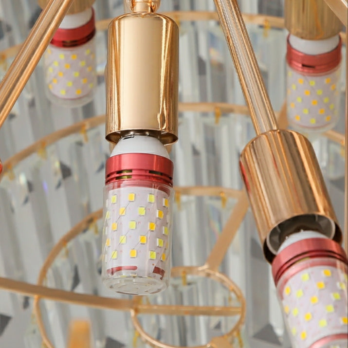 Luxury Hotel Hallway Ceiling Lighting Fixture Large Round Crystal Chandelier For Foyer Living Room Staircase-Momo Lighting