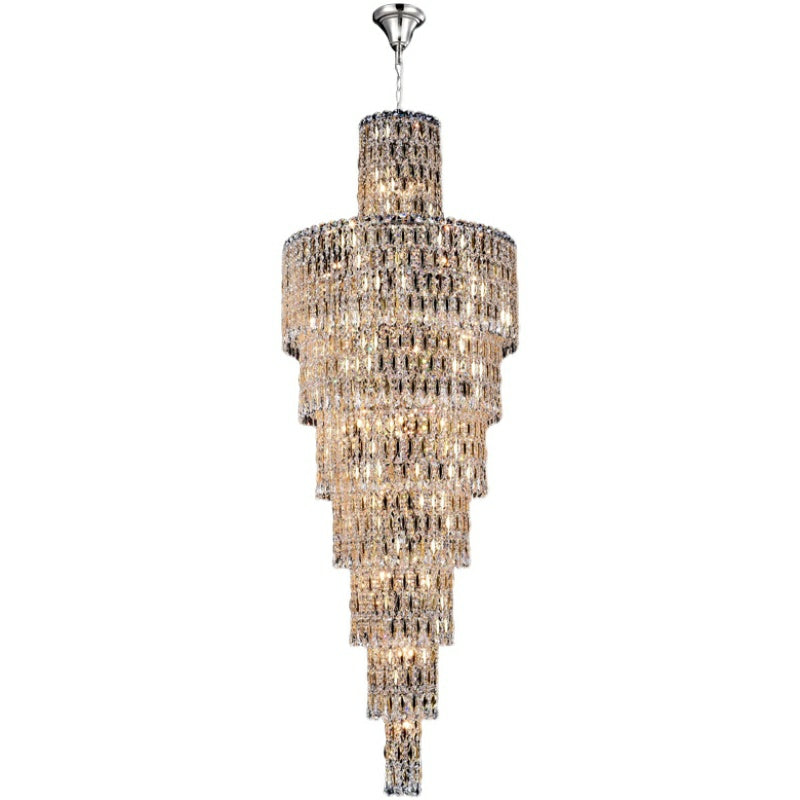 Luxury Large Crystal Chandelier For Hight Ceiling Living Room Long Staircase Light Fixture-Momo Lighting