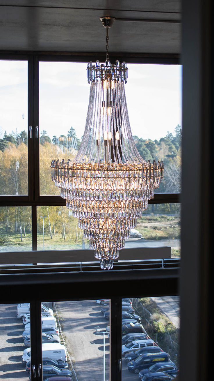 Luxury Modern Multi-tiered Crystal Chandelier for Staircase/Foyer-Momo Lighting
