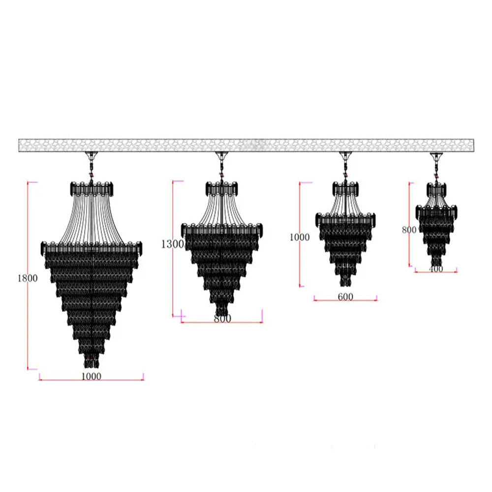 Luxury Modern Multi-tiered Crystal Chandelier for Staircase/Foyer-Momo Lighting