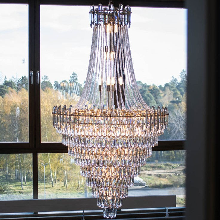Luxury Modern Multi-tiered Crystal Chandelier for Staircase/Foyer-Momo Lighting