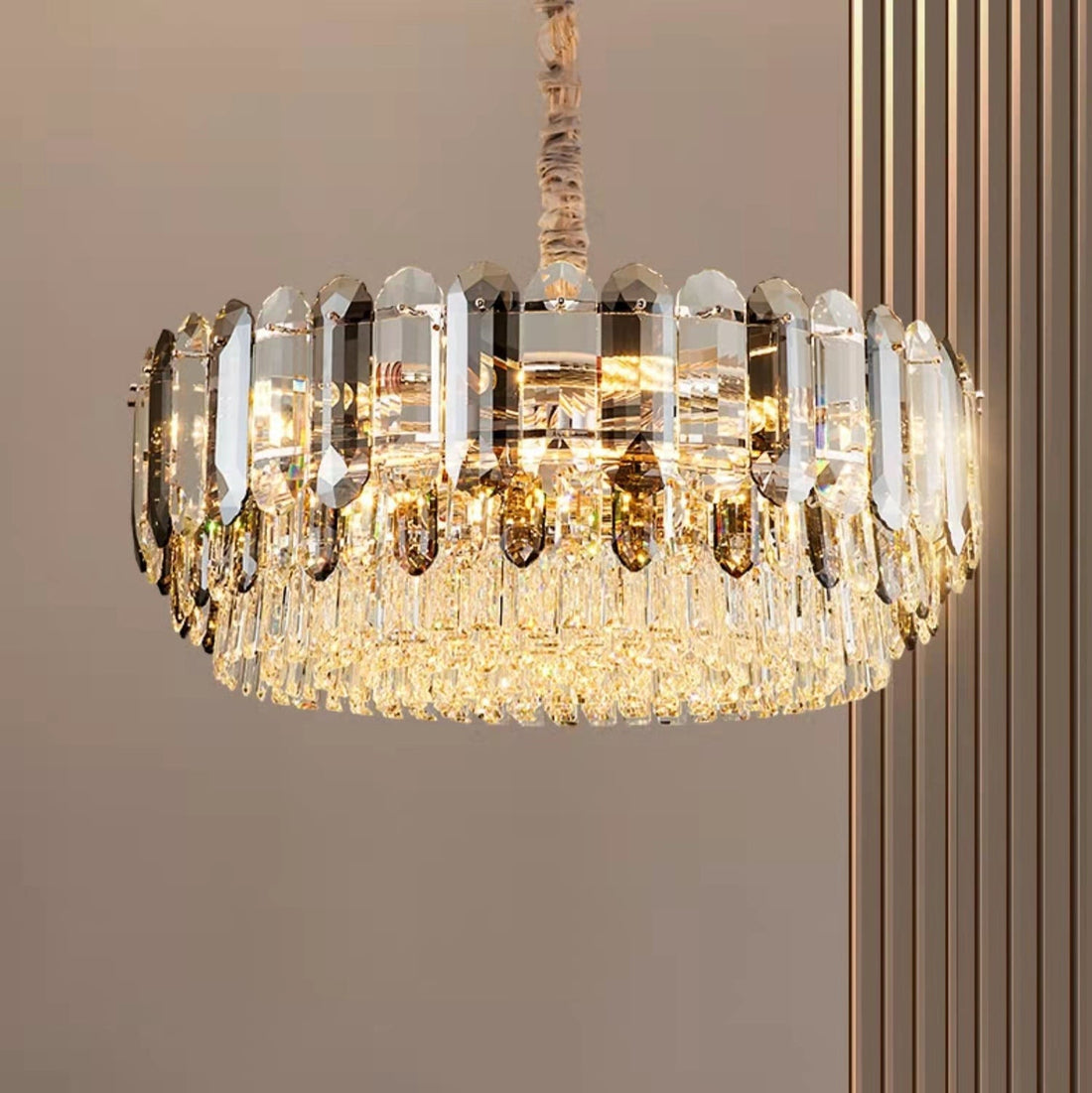 Luxury Smoke Gray K9 Crystal Chandeliers for Dining Room/Living Room-Momo Lighting