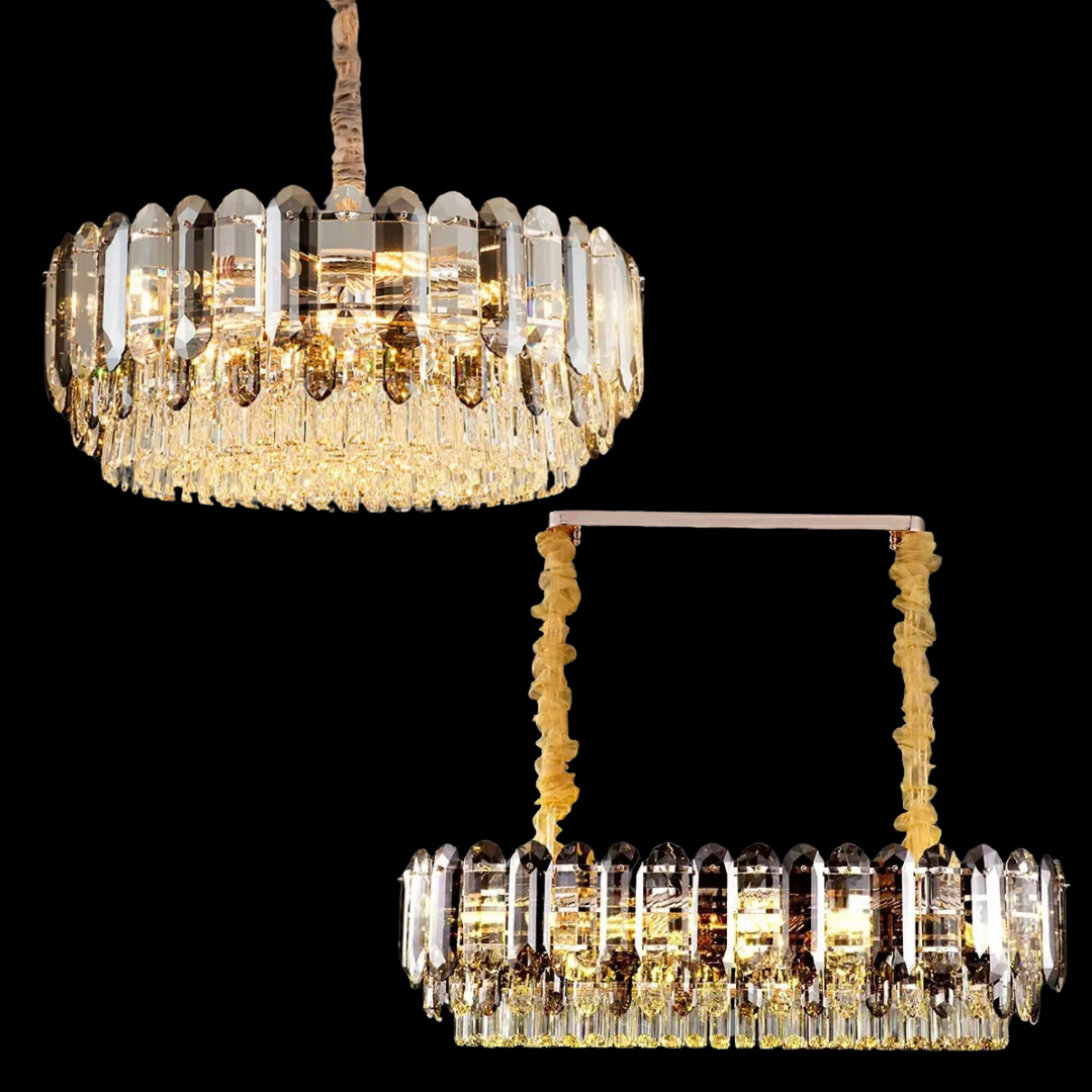 Luxury Smoke Gray K9 Crystal Chandeliers for Dining Room/Living Room-Momo Lighting