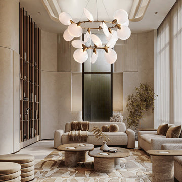 Lyla 2-Tiered Halo Chandelier-Momo Lighting