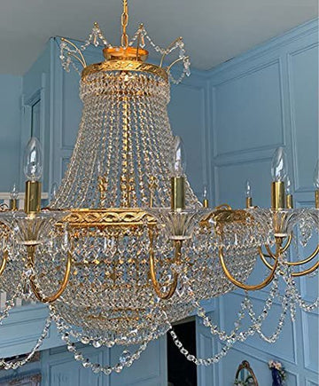 Machine Large Chrome Gold Crystal Chandelier Light Fixtures-Momo Lighting