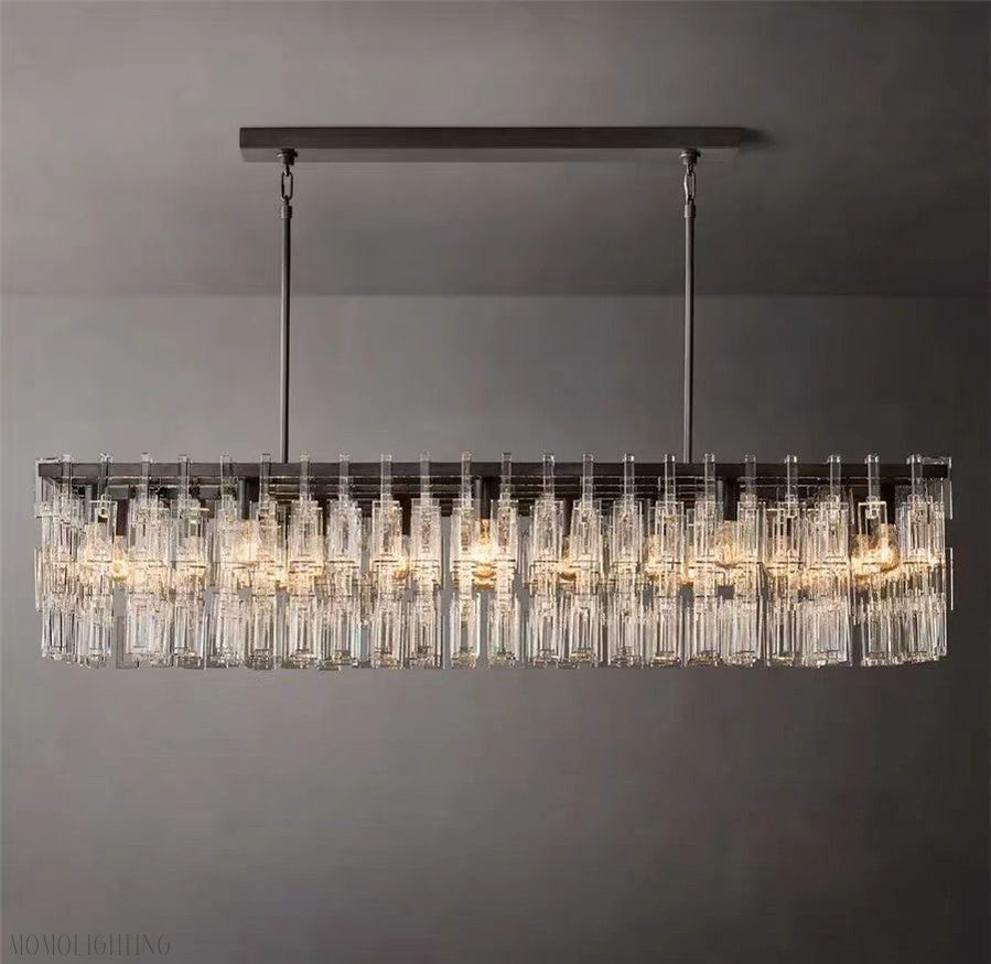 Marigan K9 Crystal Rectangular Chandelier 60"-Momo Lighting
