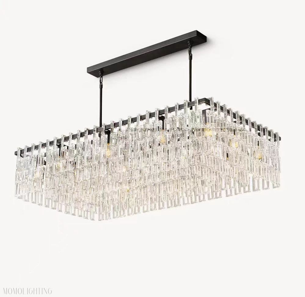 Marigan K9 Crystal Rectangular Chandelier 60"-Momo Lighting