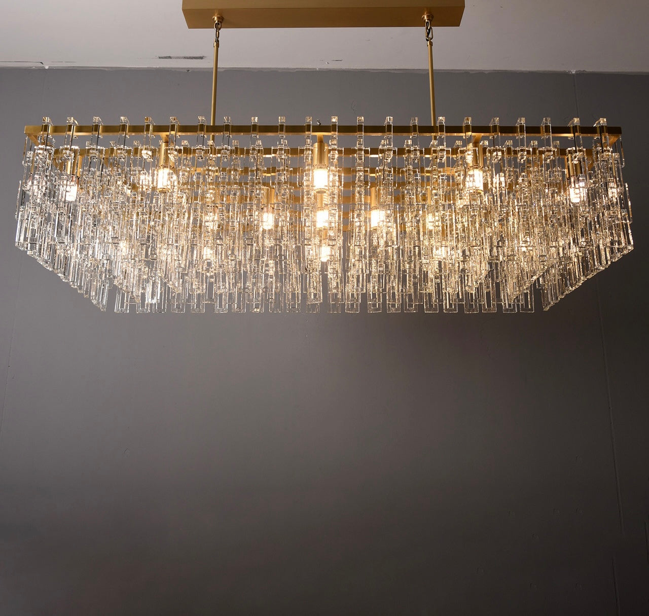 Marigan K9 Crystal Rectangular Chandelier 60"-Momo Lighting