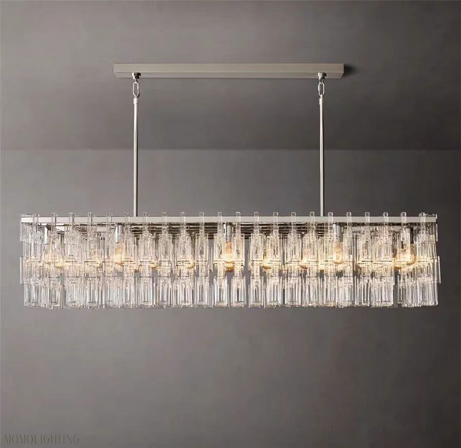 Marigan K9 Crystal Rectangular Chandelier 60"-Momo Lighting