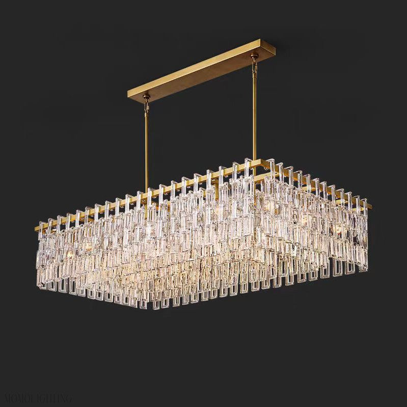 Marigan K9 Crystal Rectangular Chandelier 60"-Momo Lighting