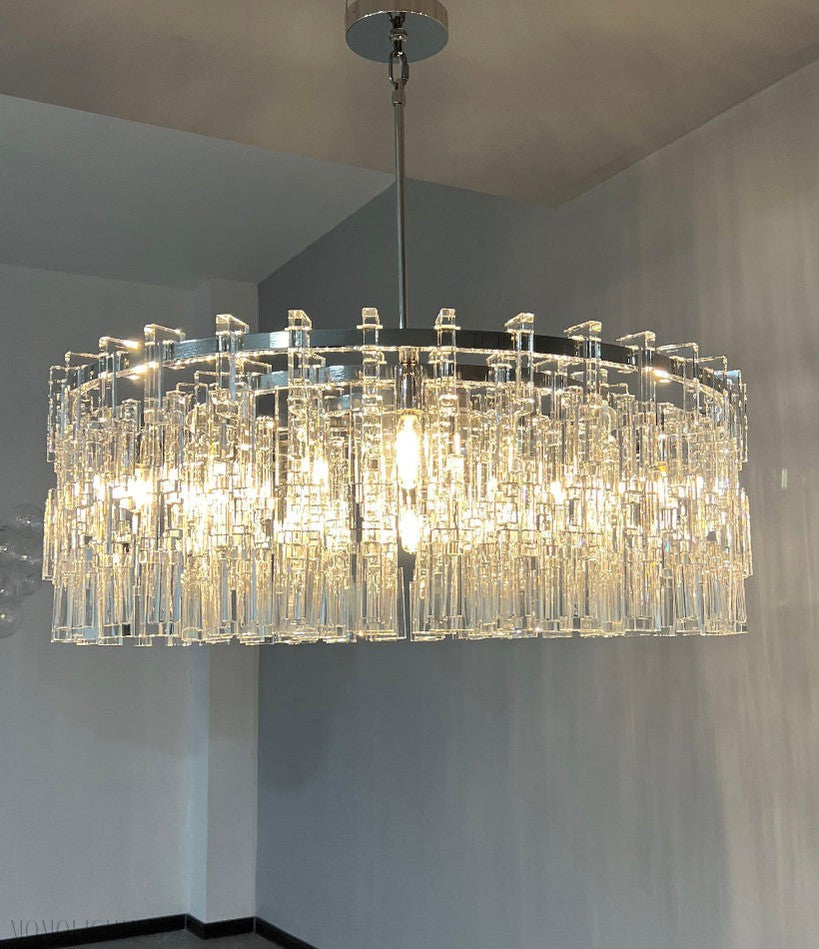 Marigan K9 Crystal Round Chandelier 36"-Momo Lighting