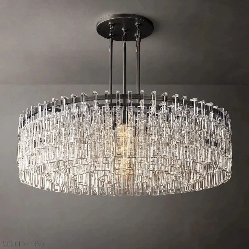 Marigan K9 Crystal Round Chandelier 48"-Momo Lighting