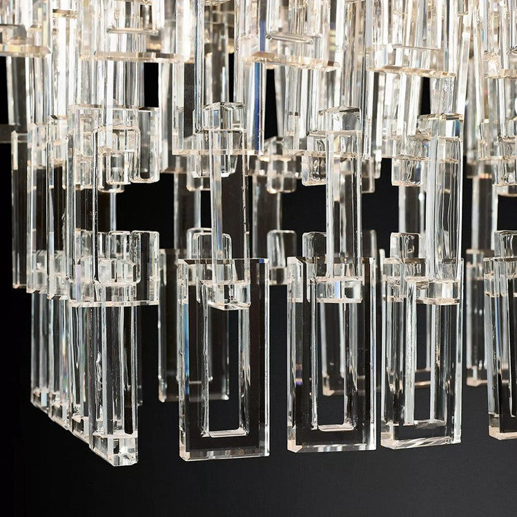 Marigan Tier K9 Crystal Rectangle Chandelier-Momo Lighting