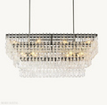 Marigan Tier K9 Crystal Rectangle Chandelier-Momo Lighting