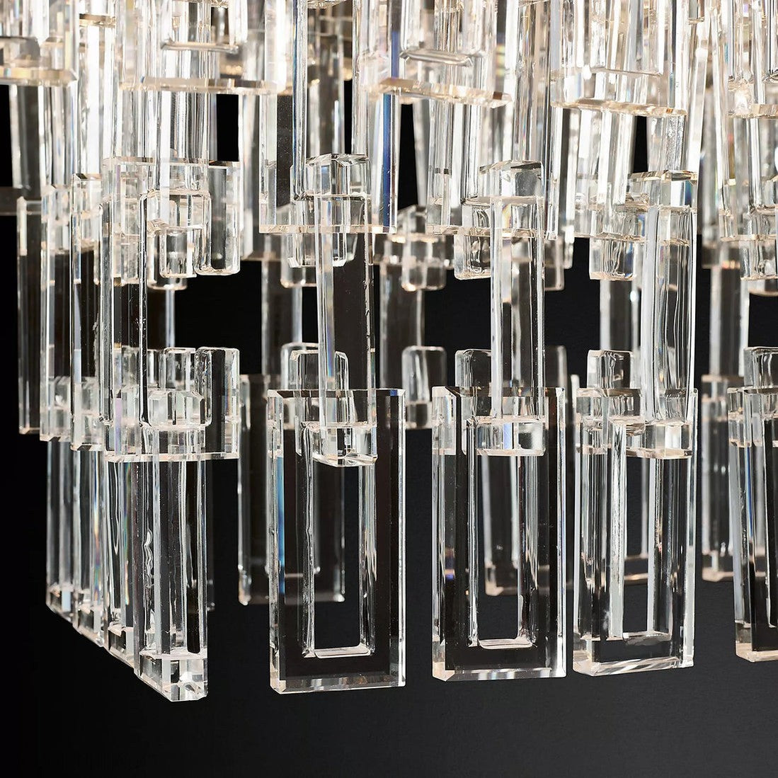 Marigan Tier K9 Crystal Rectangle Chandelier-Momo Lighting