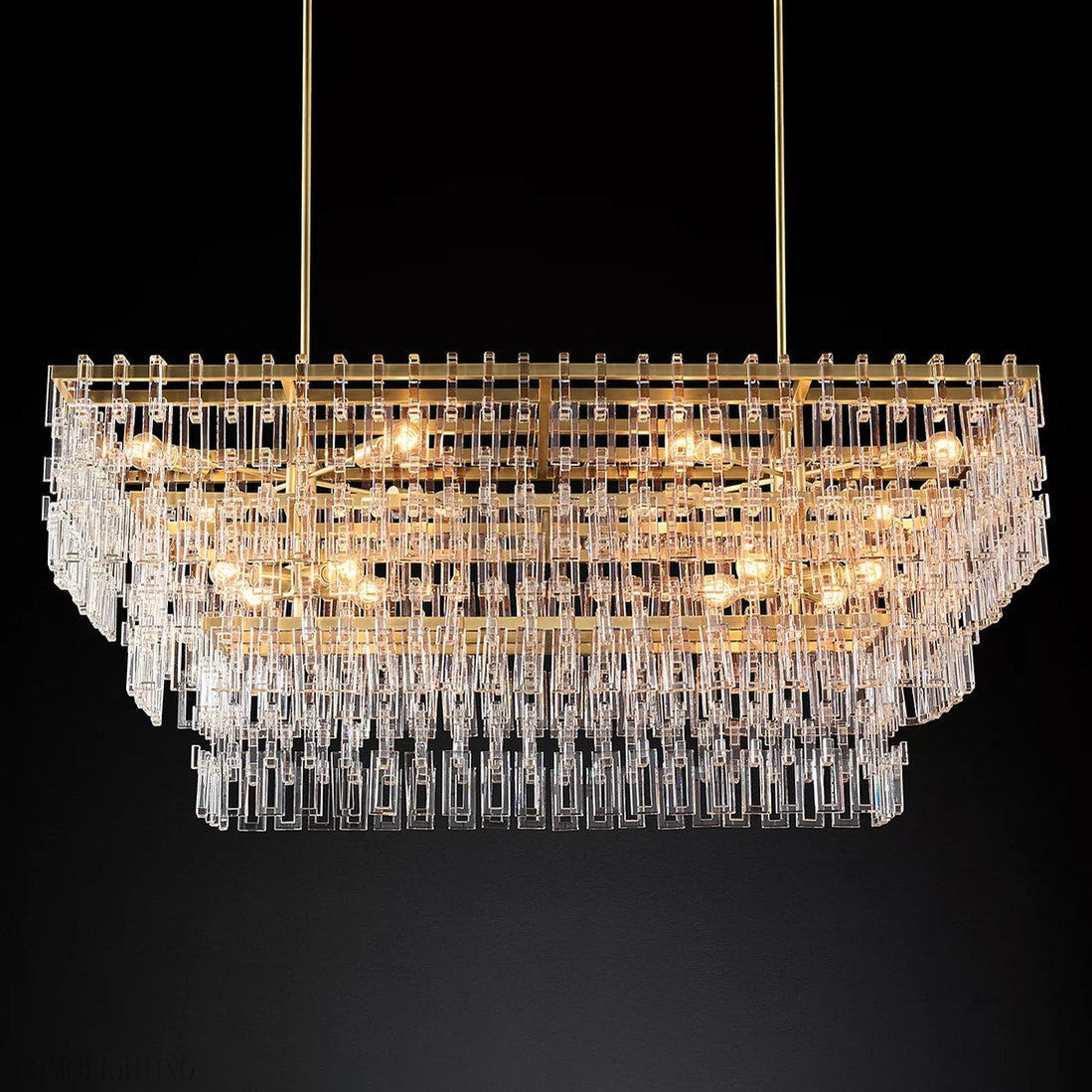Marigan Tier K9 Crystal Rectangle Chandelier-Momo Lighting