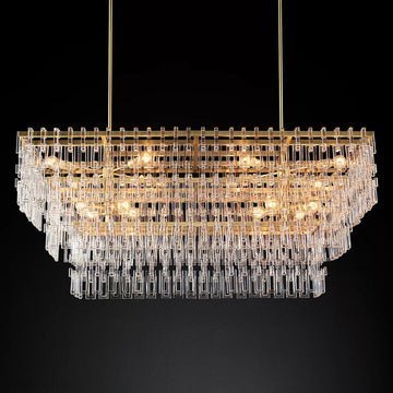Marigan Tier K9 Crystal Rectangle Chandelier-Momo Lighting