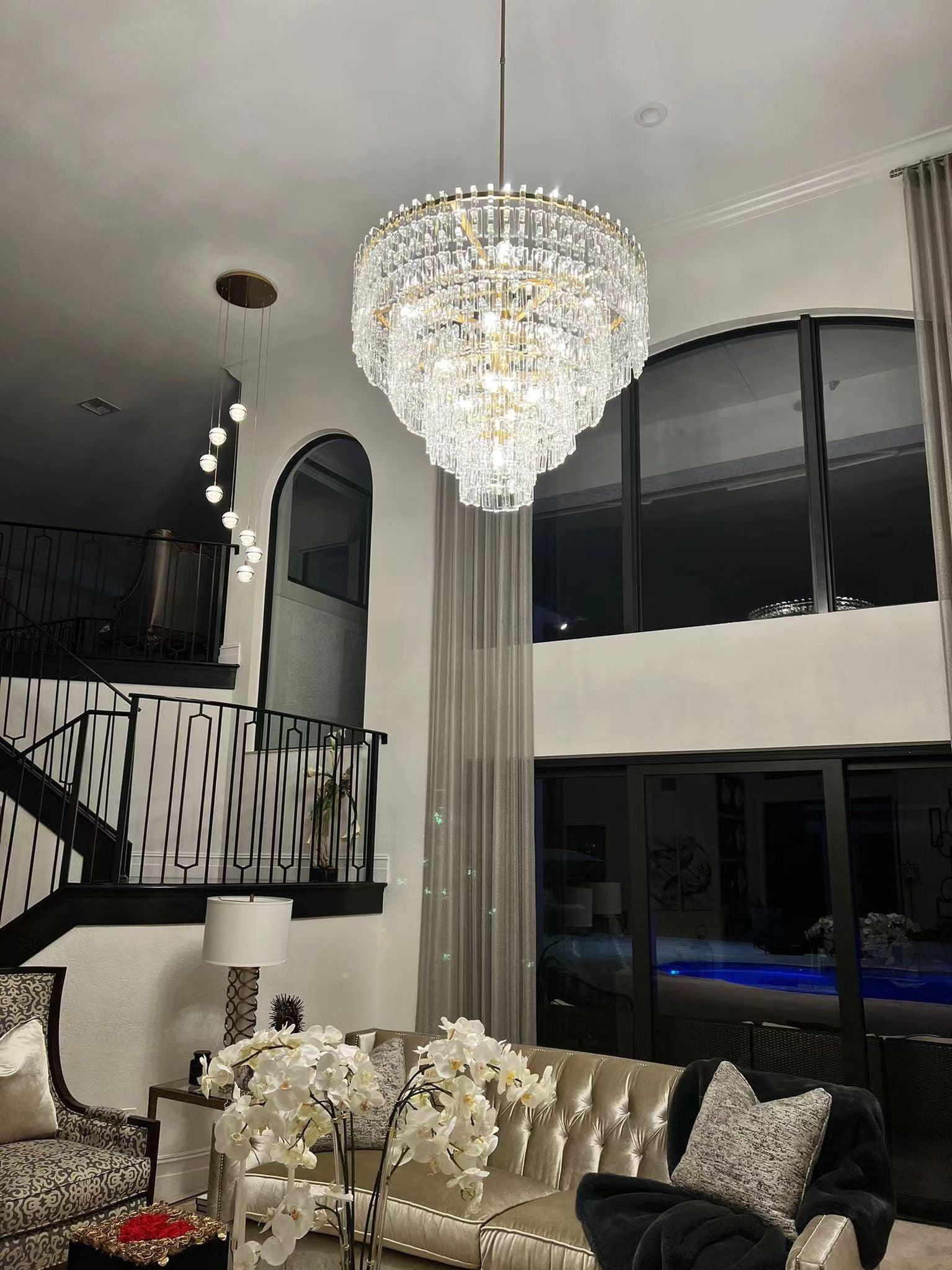 Marigan Tier K9 Crystal Round Chandelier(customize 32”）-Momo Lighting