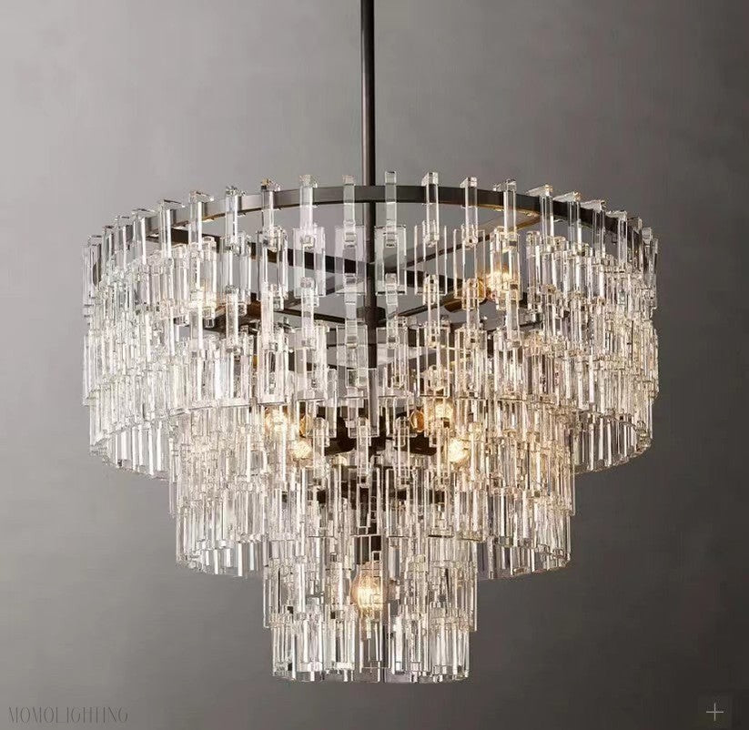 Marigan Tier K9 Crystal Round Chandelier(customize 32”）-Momo Lighting
