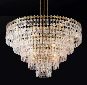 Marigan Tier K9 Crystal Round Chandelier(customize 32”）-Momo Lighting