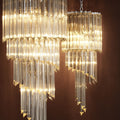 Marino Modern Glass Chandelier - Nickel-Momo Lighting