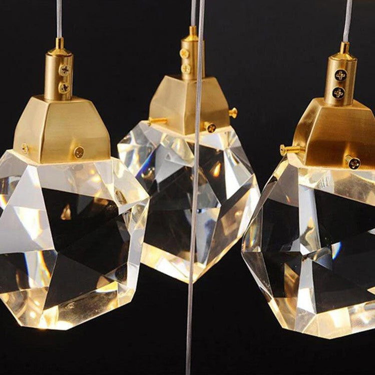 Masonry Faceted Crystal Prisms Chandelier