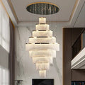 Melanie Crystal Ring Foyer & Staircase Chandelier-Momo Lighting