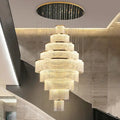 Melanie Crystal Ring Foyer & Staircase Chandelier-Momo Lighting