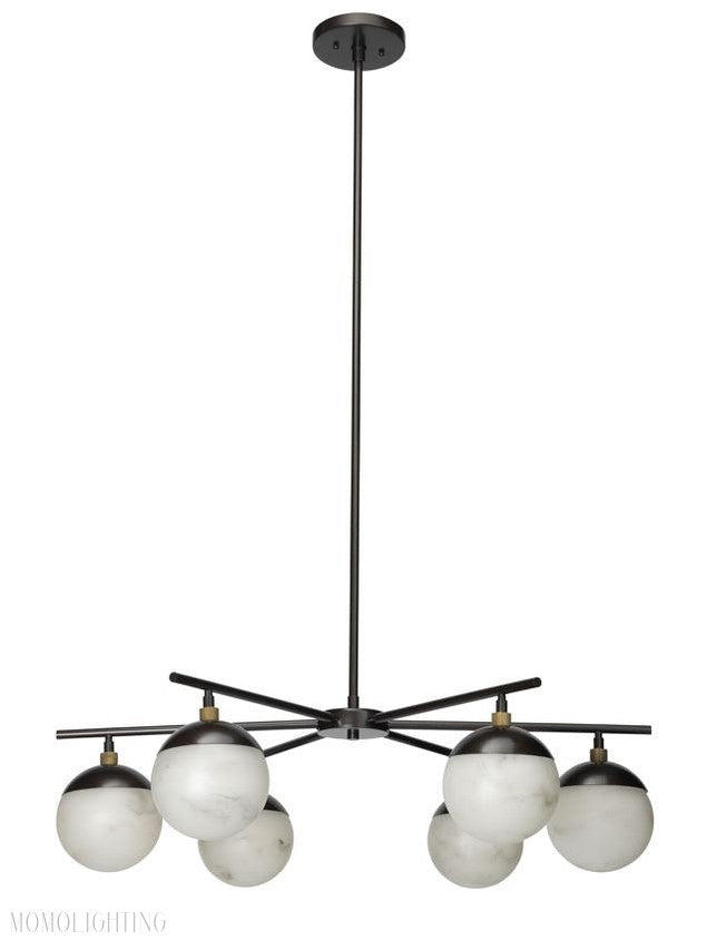 Metro Alabaster 6 Light Chandelier-Momo Lighting