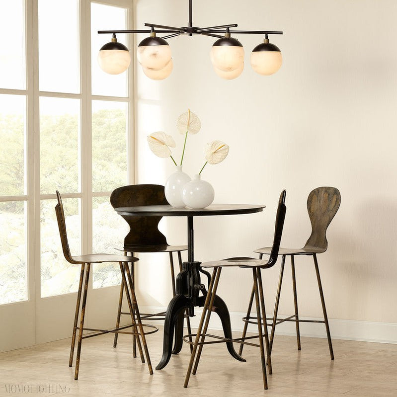 Metro Alabaster 6 Light Chandelier-Momo Lighting