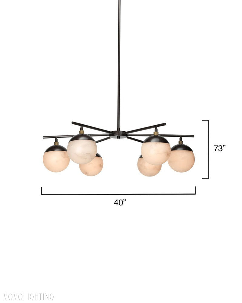 Metro Alabaster 6 Light Chandelier-Momo Lighting