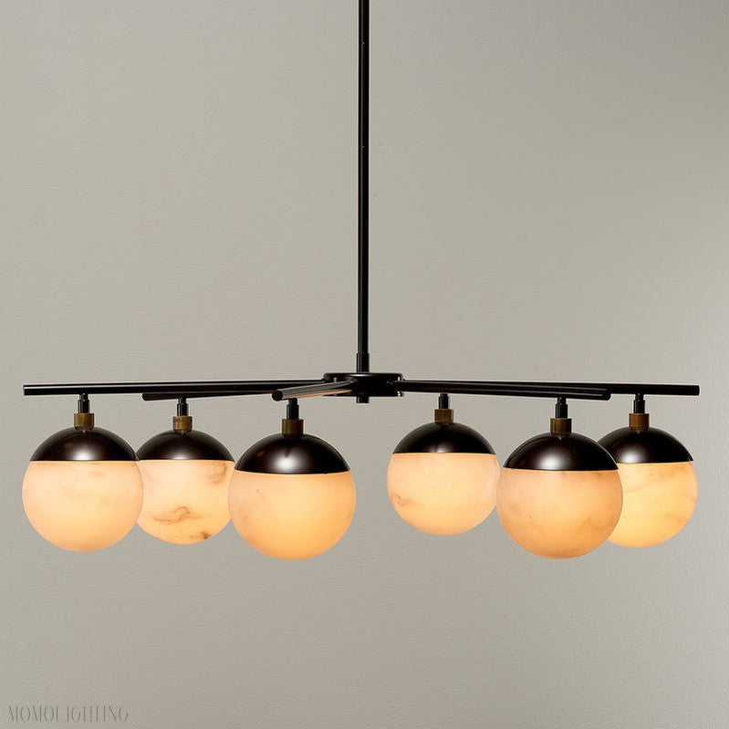 Metro Alabaster 6 Light Chandelier-Momo Lighting