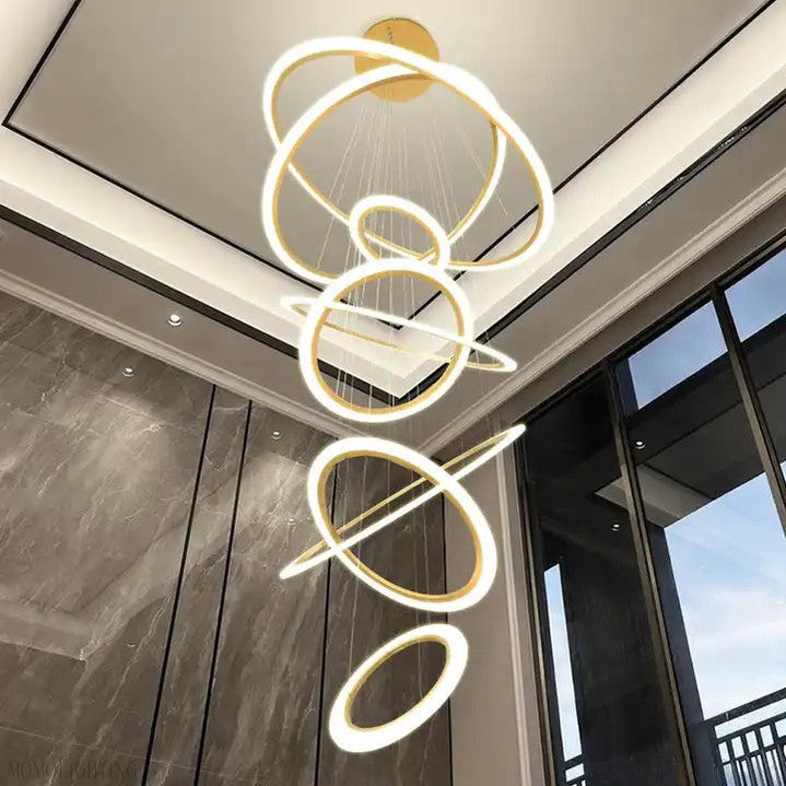 Mia Foyer & Staircase Ring Chandelier-Momo Lighting