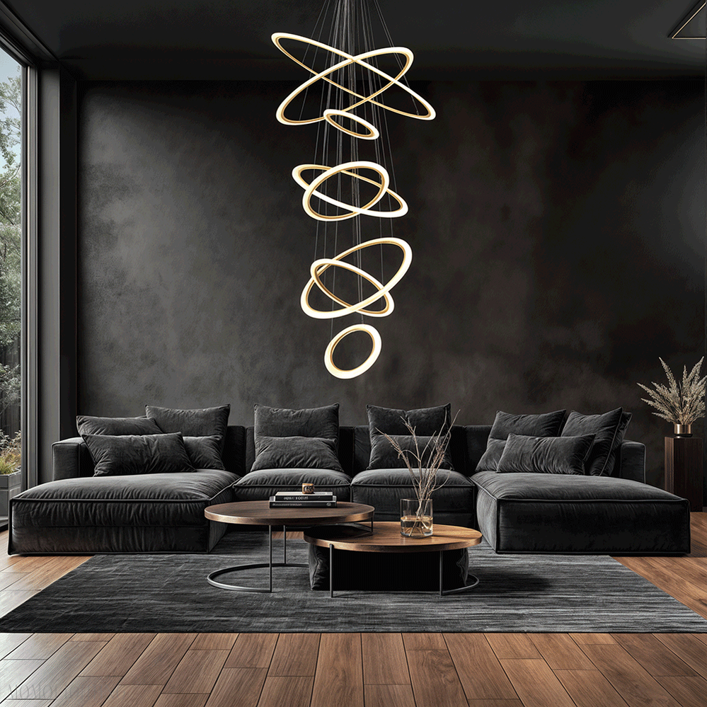Mia Foyer & Staircase Ring Chandelier-Momo Lighting